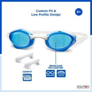 dolfino accel youth swim goggle blue/white, youth swim goggle blue
