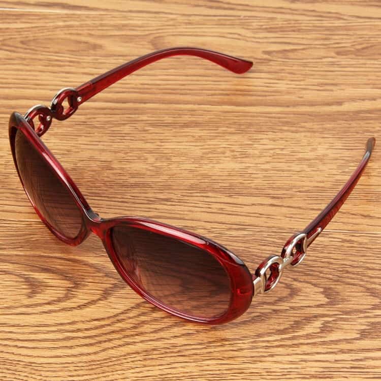 retro uv400 uv protection pc frame ac lens sunglasses (wind red)