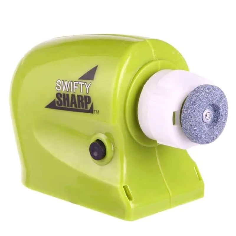 cordless electric knife sharpener with catch tray (green) from swifty sharp