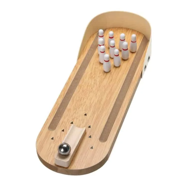 tabletop classic desk ball toy wooden mini bowling game