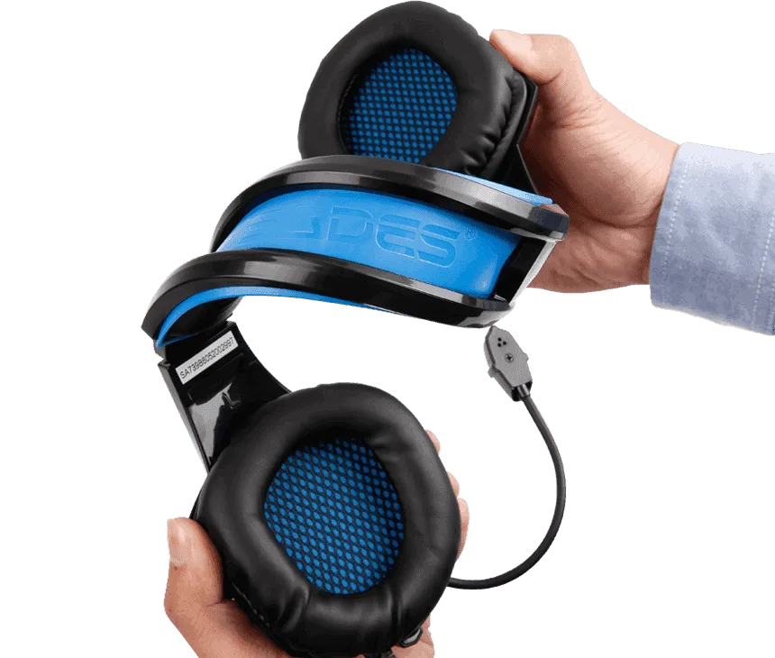 sades sa 739 bpower primary pc gaming headset blue