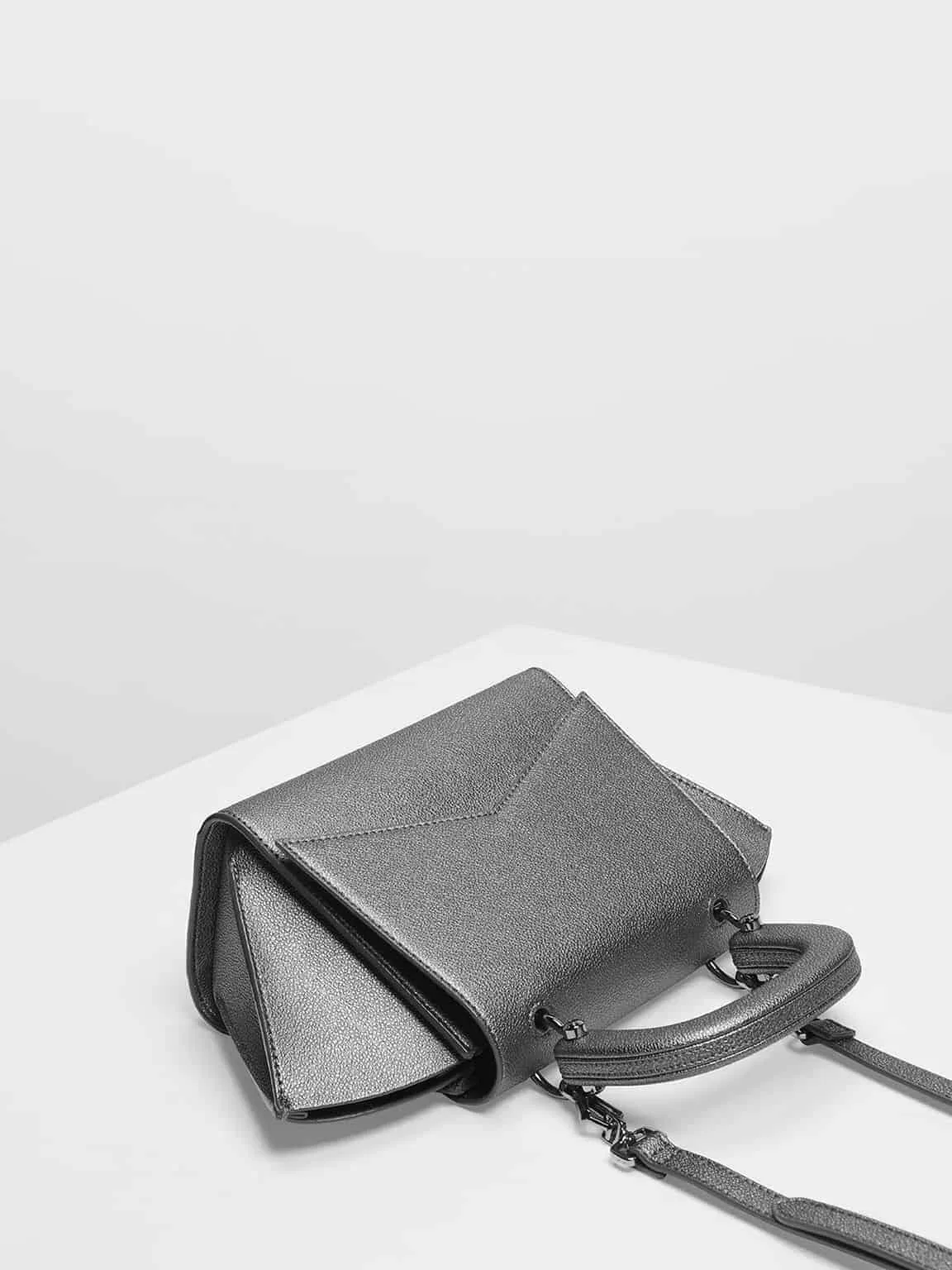 charles & keith geometric structured city bag