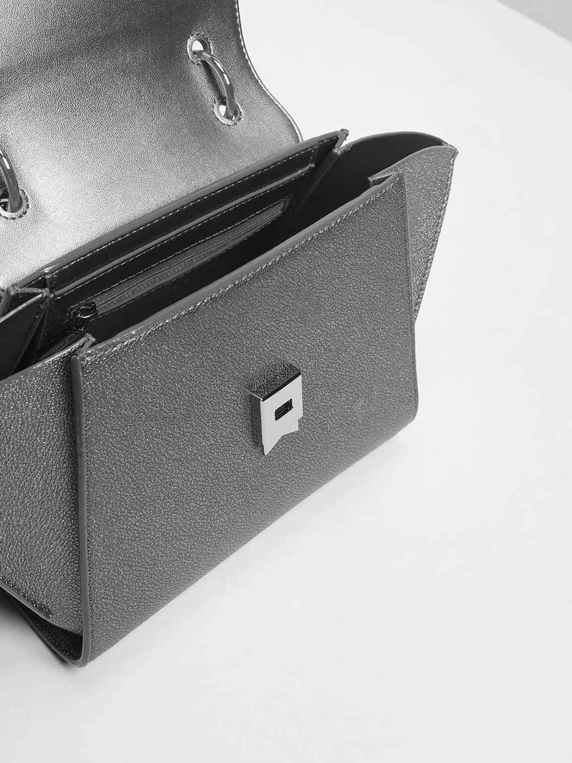 charles & keith geometric structured city bag