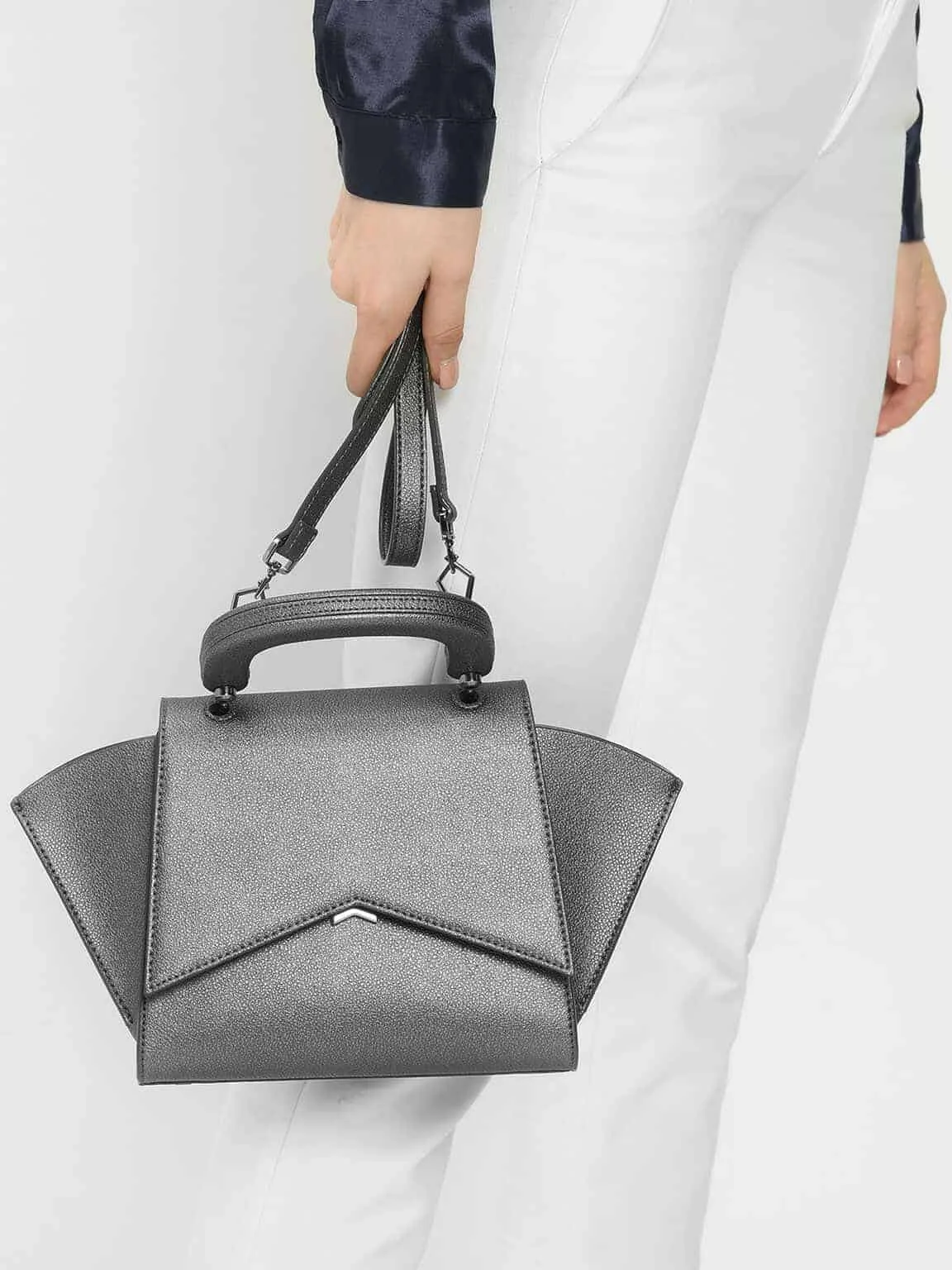 charles & keith geometric structured city bag