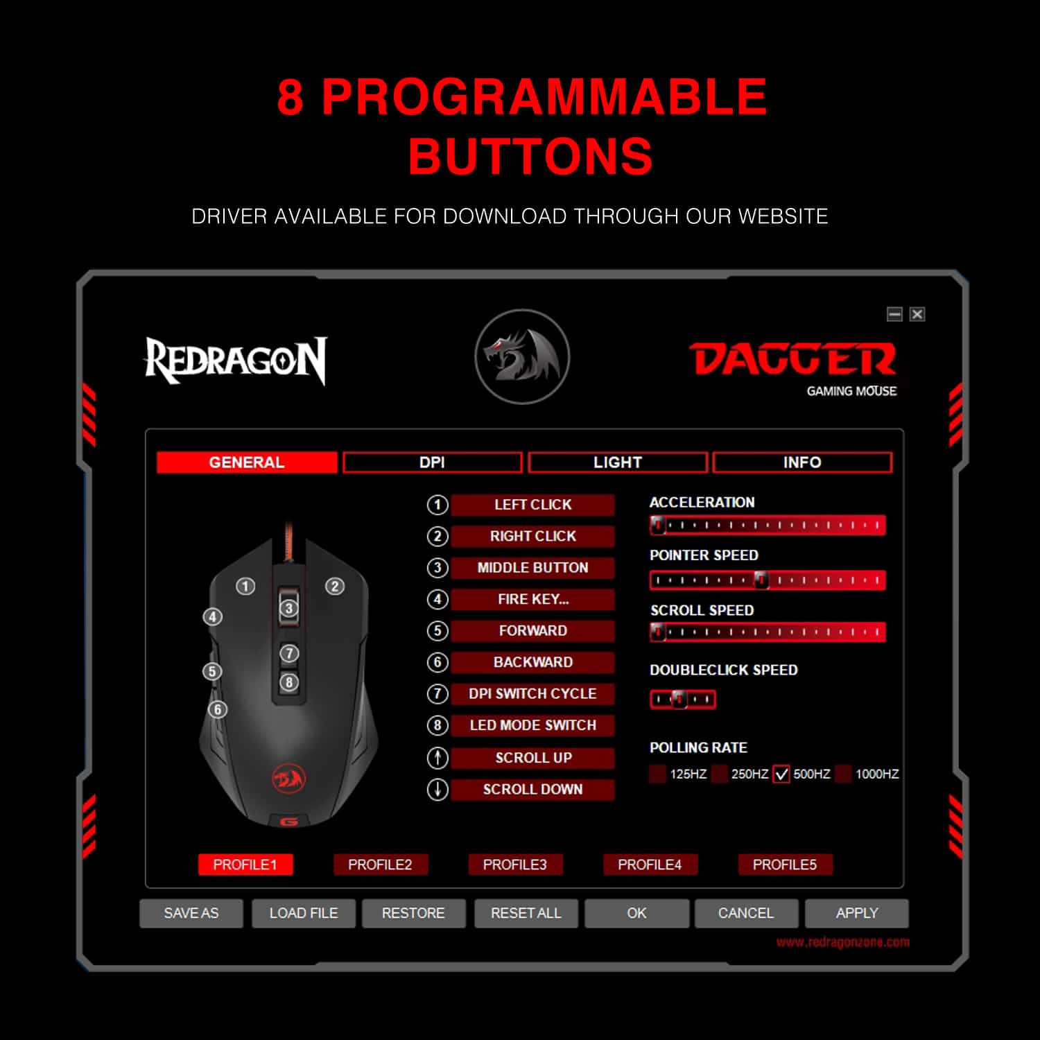 redragon m715 dagger high precision programmable gaming mouse with 7 rgb backlight modes redragon m715 dagger high precision programmable gaming mouse with 7 rgb backlight modes