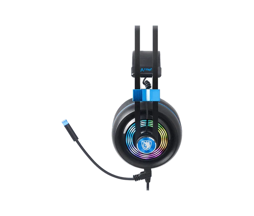 sades sa 918 armor professional pc gaming headset with realtek gaming audio and rgb light