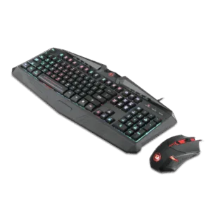 redragon s101 1 gaming keyboard mouse combo, rgb led backlit 104 keys usb wired ergonomic wrist rest keyboard, programmable 6 button mouse for windows pc gamer (keyboard mouse set)
