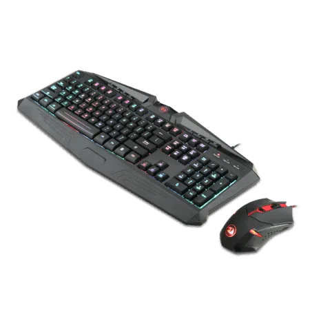 redragon s101 1 gaming keyboard mouse combo, rgb led backlit 104 keys usb wired ergonomic wrist rest keyboard, programmable 6 button mouse for windows pc gamer (keyboard mouse set)