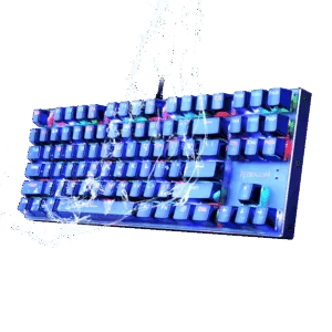 redragon k566b rgb mechanical gaming keyboard, rgb backlit, blue switches, solid durable all aluminum construction, stylish metallic blue electroplated keys and base, 87 standard keys