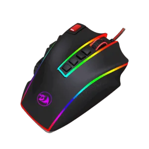 redragon m990 legend 24000 dpi high precision programmable laser gaming mouse for pc, mmo fps, 16 side buttons, 5 programmable user profiles, 5 led lighting modes (black)