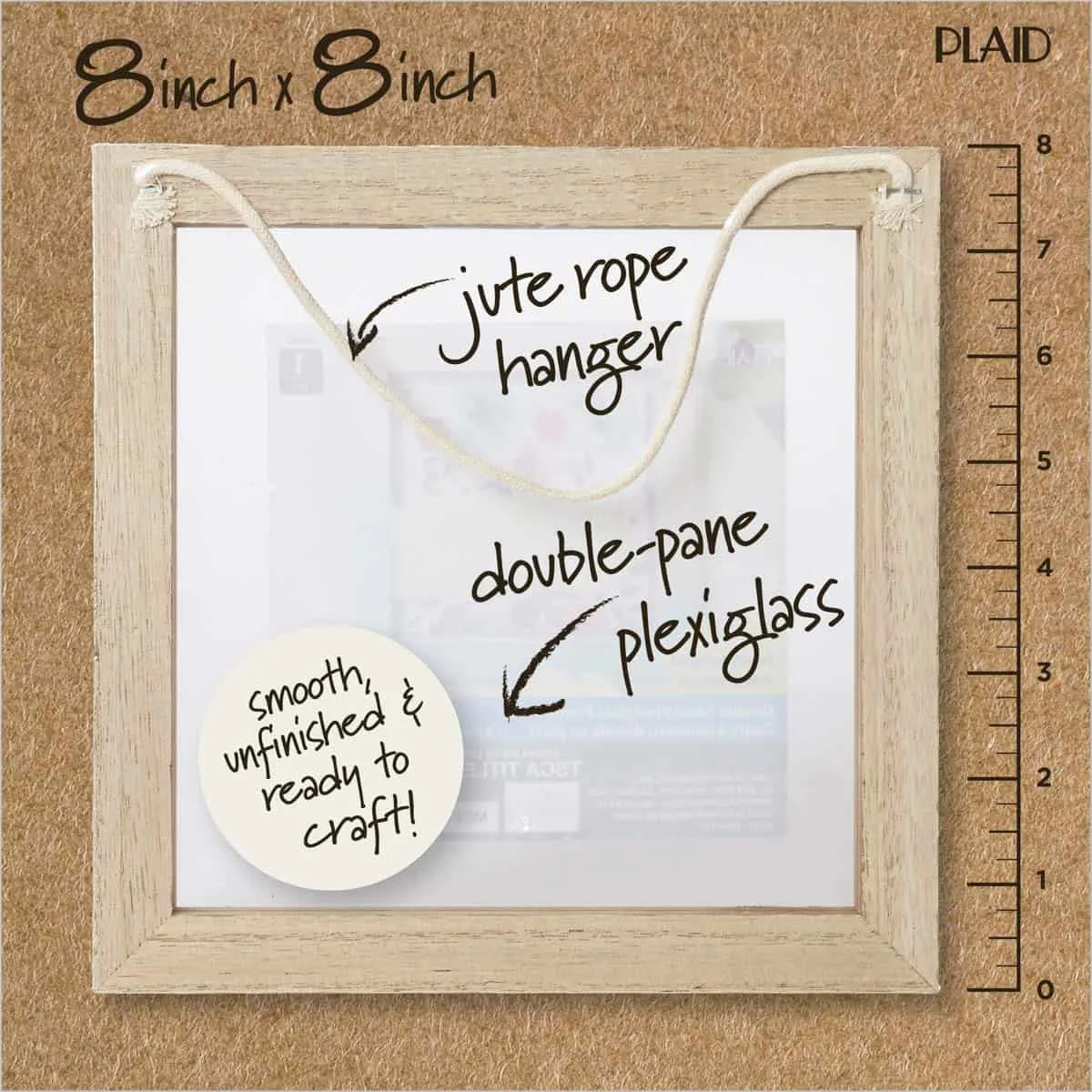 plaid wood surfaces frames square with plexiglass double pane