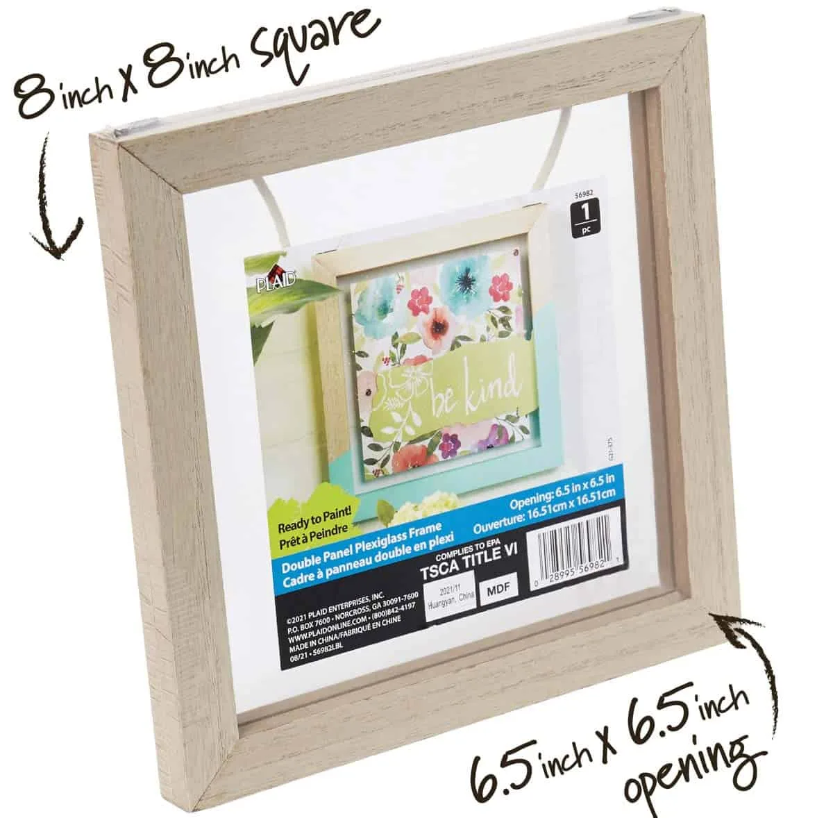 plaid wood surfaces frames square with plexiglass double pane