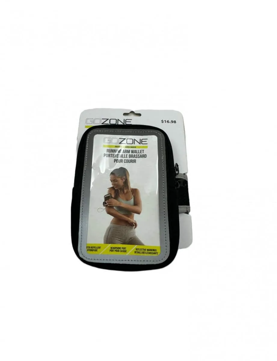 gozone runner’s armband – black/grey, adjustable fit