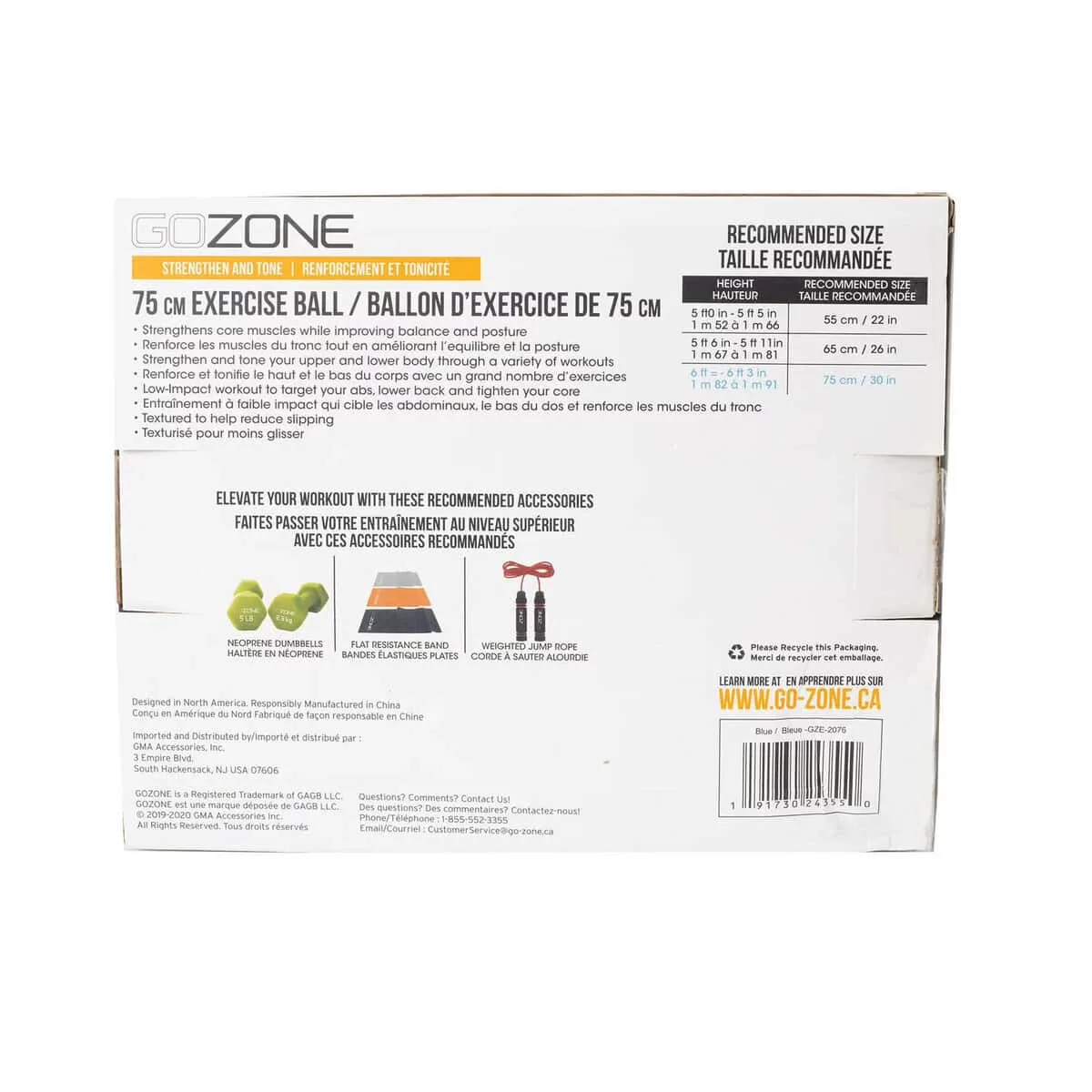 gozone exercise ball, hand pump included