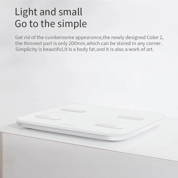 yunmai haoqing color 2 wireless bluetooth smart digital body fat scale health analyzer compatible with android and ios color white
