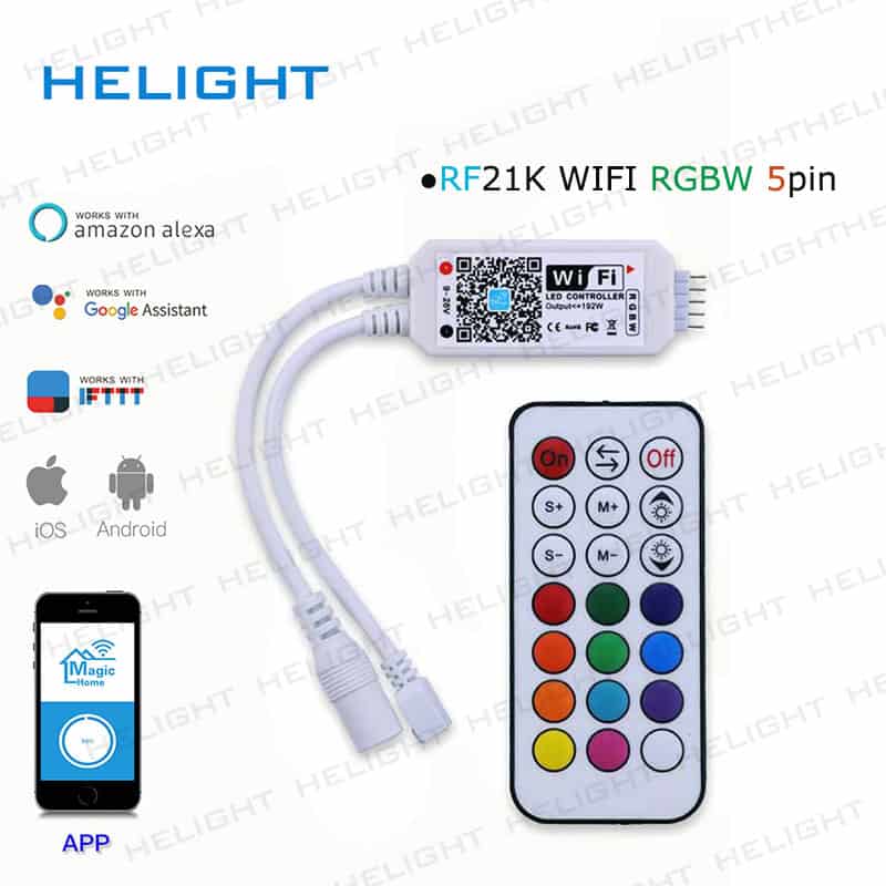 dc12 28v mini wifi rgbw strip controller music controller by amazon alexa google home phone wifi controller for strip