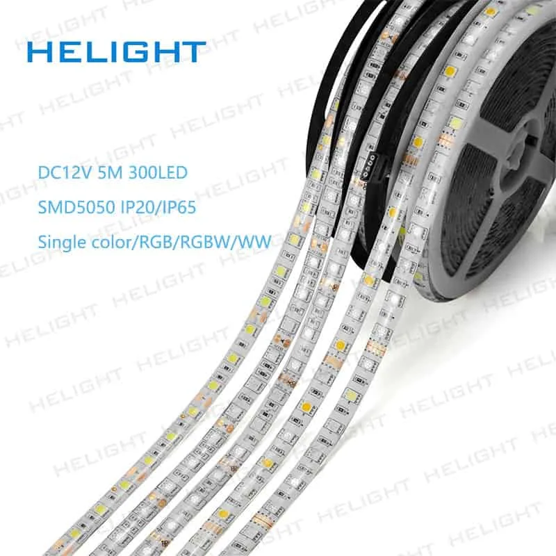dc12v 5050 led strip light 5m 300led 5050 single color/rgb/rgbw/ww ip65&ip20 led flexible strip light festival decorating light