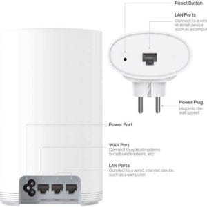 huawei q2 pro wifi router 1 base with 2 satellite routers huw ws5280 1plus2 wht