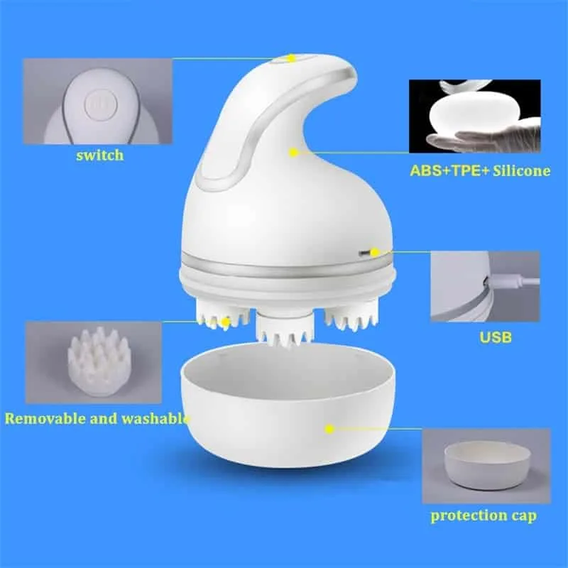 super life 3d kneading tool electric head and body massager pure white
