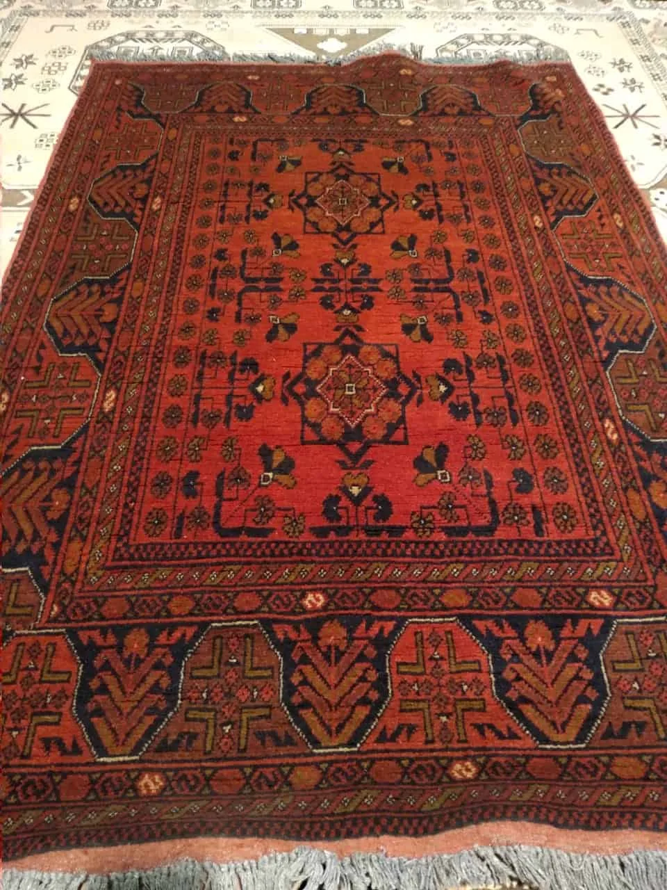 carpet genuine 100% wool, handmade, afghani (size 100cmx150cm) cptj3