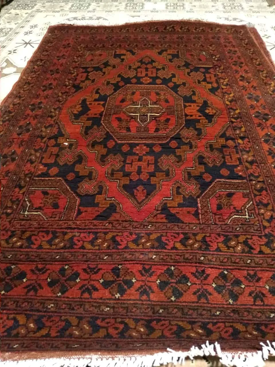 carpet genuine 100% wool, handmade, afghani (size 100cmx150cm) cptj2