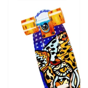 madd gear baller/sahara retro board 22" with light up wheels | skateboard for adults teenagers kids | skateboards for kids children festivals birthday gift | ages 5+ years (22" x 6")