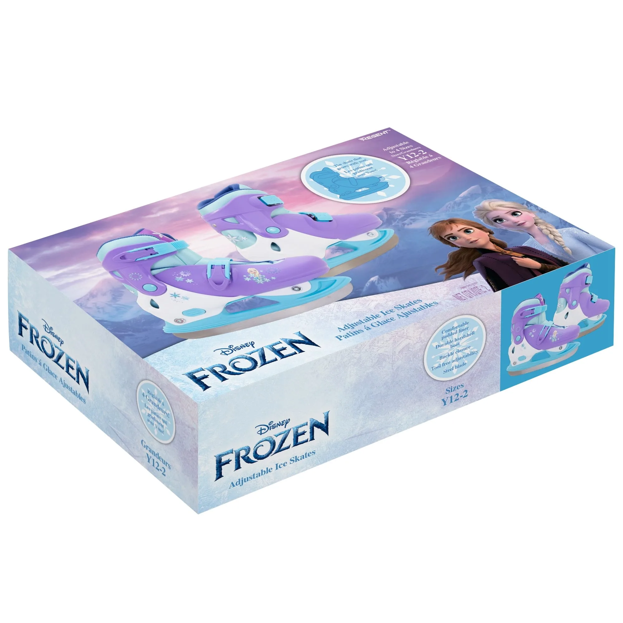 hedstrom disney frozen adjustable ice skates youth size 12 2, purple