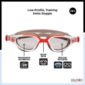 dolfino pro merlin adult swim goggle red, adult goggle