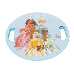 disney girl power princesses balance board – teal/blue, non slip textured surface