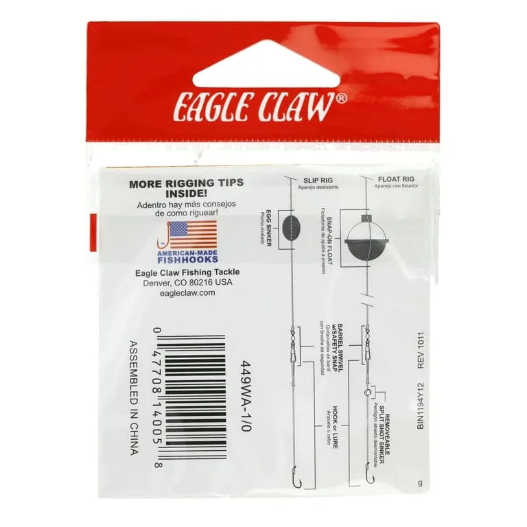 eagle claw 449wah 1/0 weedless baitholder 2 slice non offset hook, bronze 1/0