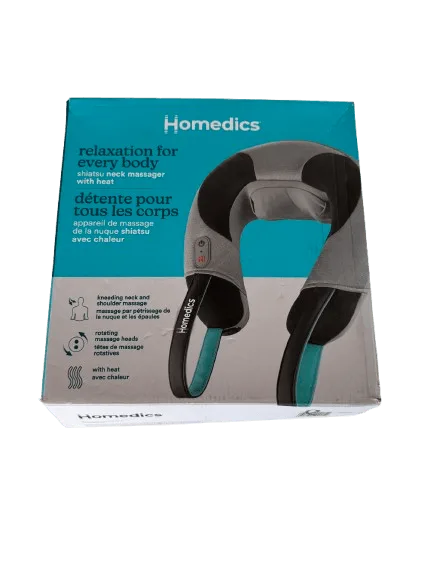 homedics neck massager with comfort foam vibration and soothing heat