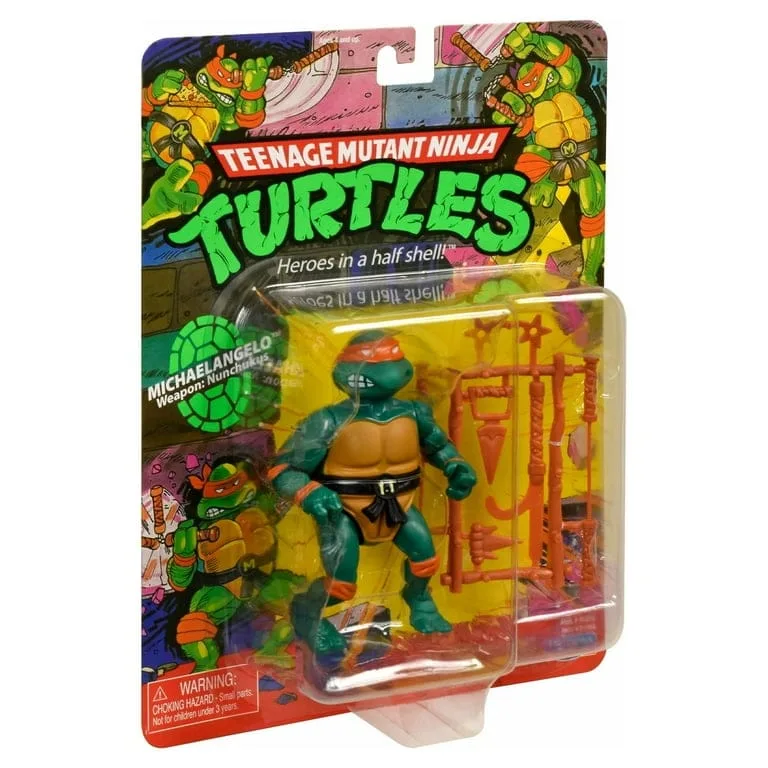 teenage mutant ninja turtles classic basic mikey action figure set, 3 pieces teenage mutant ninja turtles classic basic mikey action figure set, 3 pieces