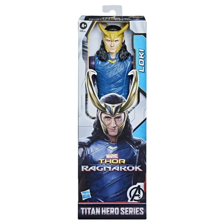 marvel: titan hero series thor ragnarok loki kids toy action figure for boys and girls (12”)