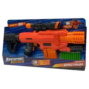 adventure force spectrum, motorized clip fed red foam dart blaster