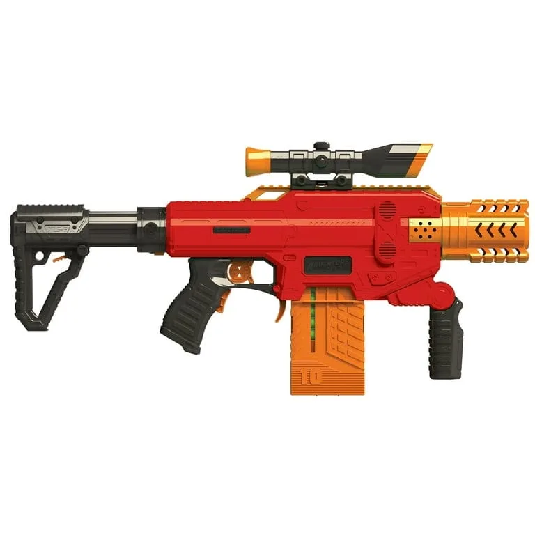 adventure force spectrum, motorized clip fed red foam dart blaster