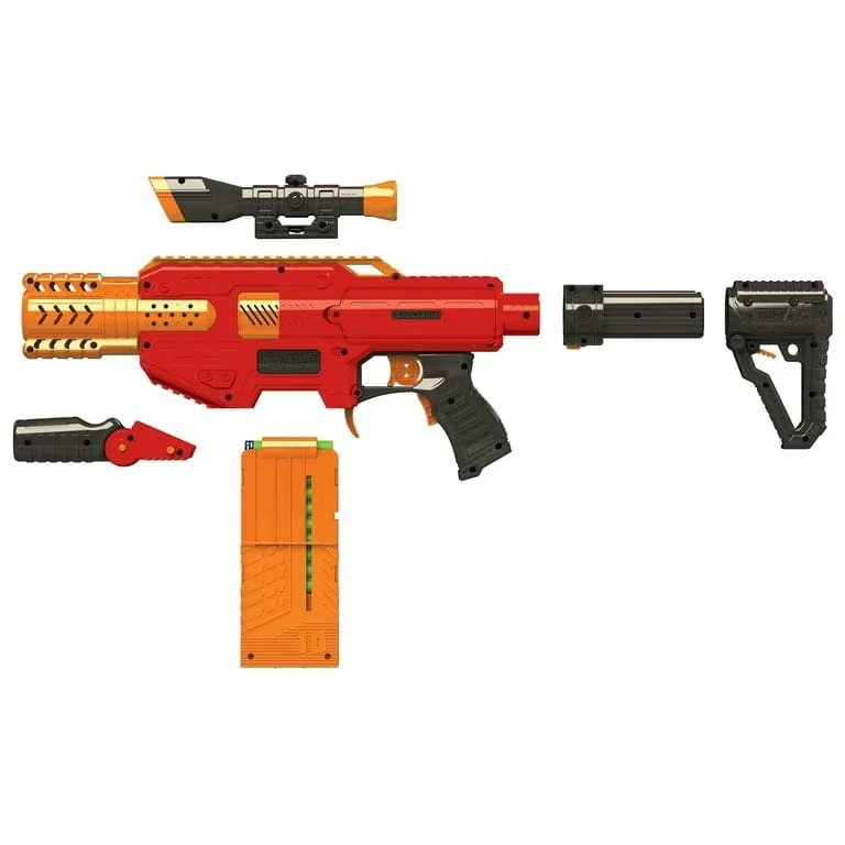 adventure force spectrum, motorized clip fed red foam dart blaster
