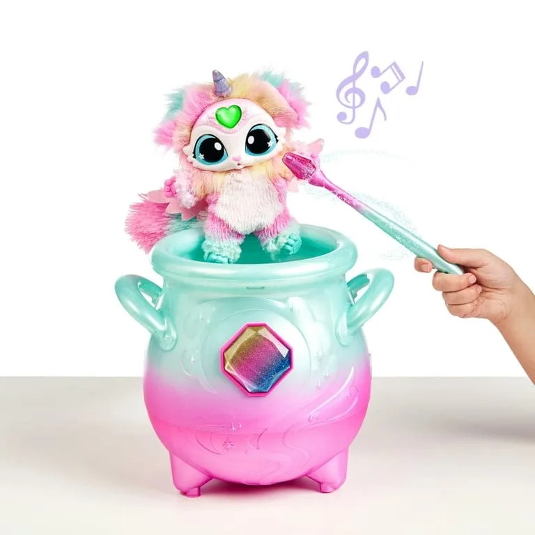 magic mixies magical misting cauldron with exclusive interactive 8 inch rainbow plush toy and 50+ sounds and reactions, toys for kids, ages 5+