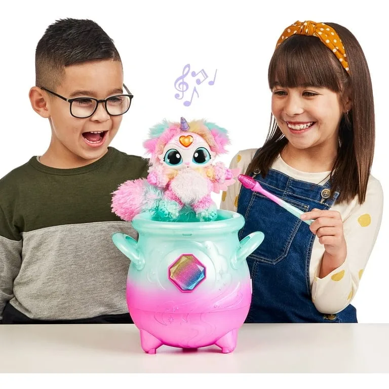 magic mixies magical misting cauldron with exclusive interactive 8 inch rainbow plush toy and 50+ sounds and reactions, toys for kids, ages 5+