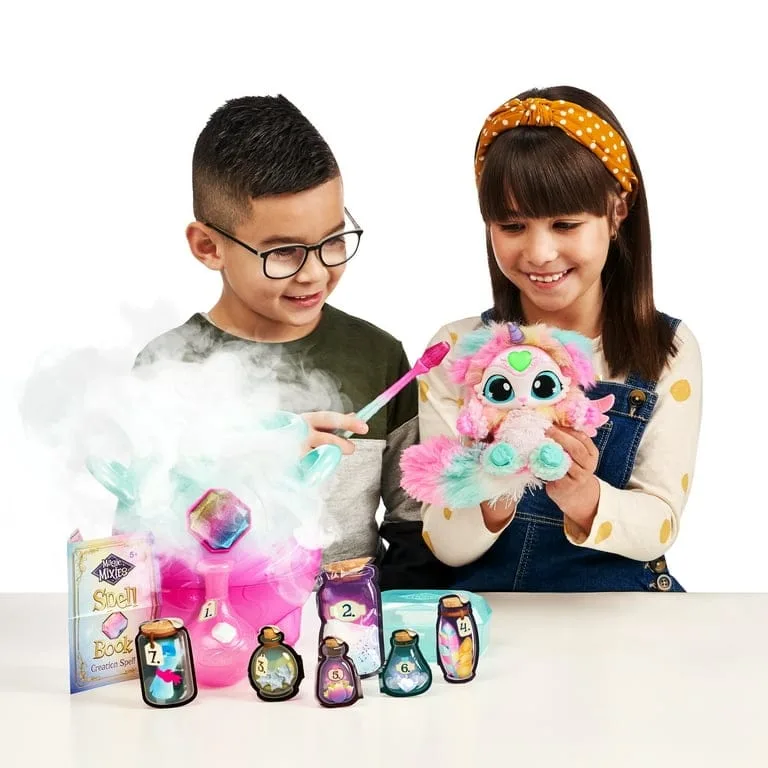 magic mixies magical misting cauldron with exclusive interactive 8 inch rainbow plush toy and 50+ sounds and reactions, toys for kids, ages 5+
