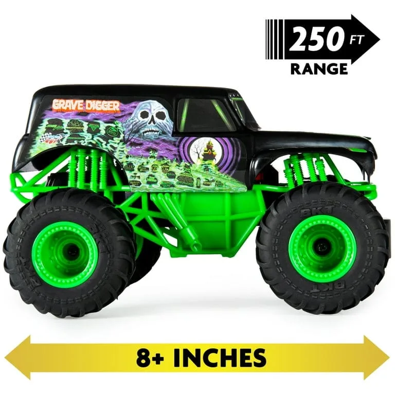 monster jam, official grave digger remote control monster truck, 1:24 scale, 2.4 ghz, kids toys for boys and girls ages 4 and up