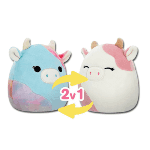 squishmallows flip a mallow caedyn light pink cow/caedia blue cow