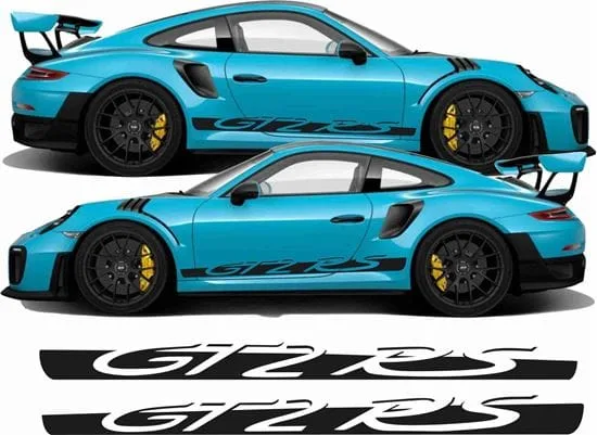 porsche gt2 rs racing side stripes color black