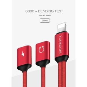 dual 8 pin female to 8 pin male aluminum alloy head nylon data sync charging audio cable q03 12cm 2.4a from pofan yaomaisi