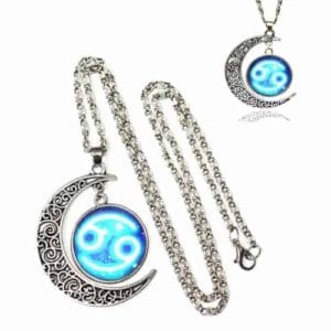 european and american fashion starry sky moon necklace