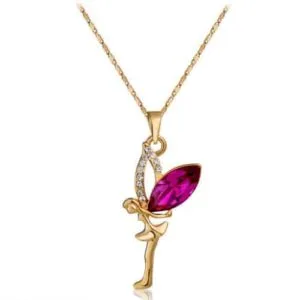 fairy crystal zircon pendant necklace (gold)