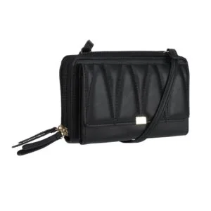 time and thru linear quilt ladies double zip string wallet large string wallet