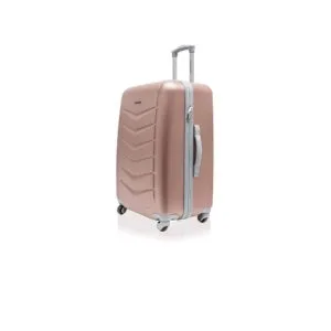 jetstream 18 inch hardside carry on luggage set rolling wheeled spinner travel lightweight abs suitcase, (rose gold chevron)