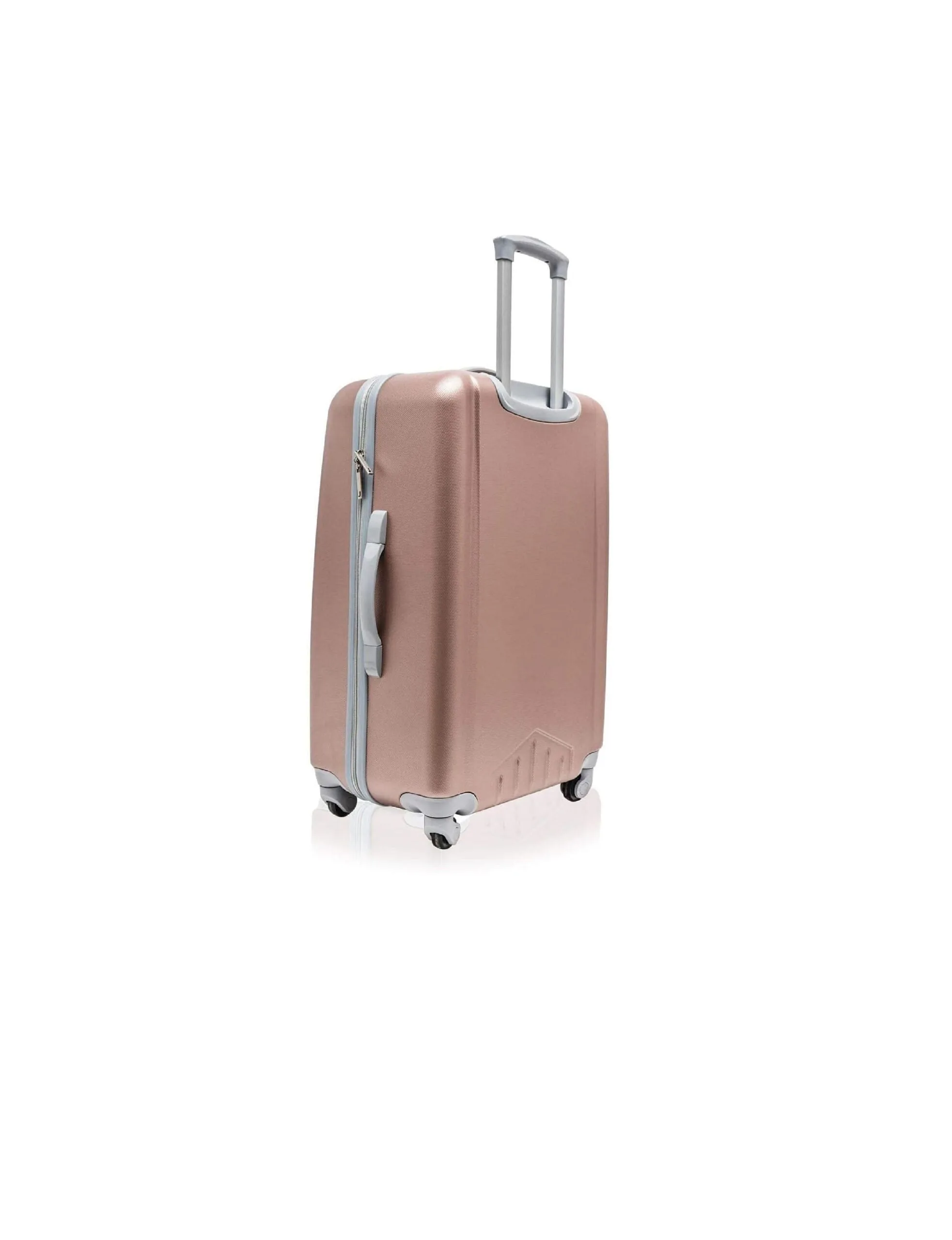 jetstream 18 inch hardside carry on luggage set rolling wheeled spinner travel lightweight abs suitcase, (rose gold chevron)
