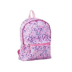 jetstream front utility pocket backpack pink & purple cheetah print