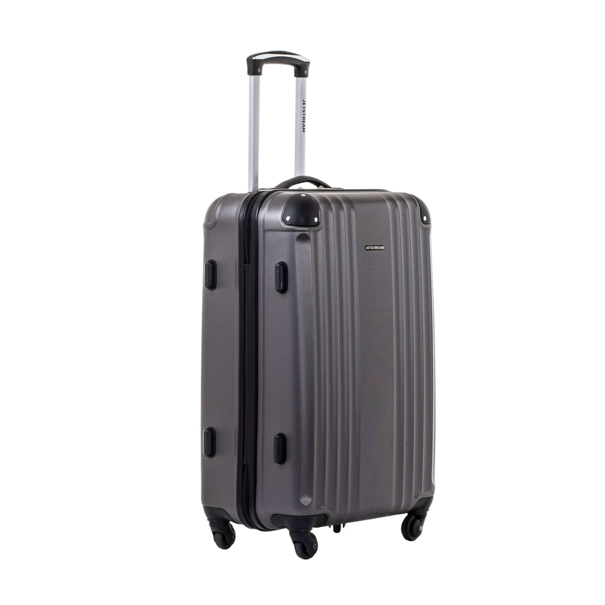 jetstream 24 inch hardside spinner upright checked luggage, durable abs/pc material, charcoal jetstream 24 inch hardside spinner upright checked luggage, durable abs/pc material, charcoal